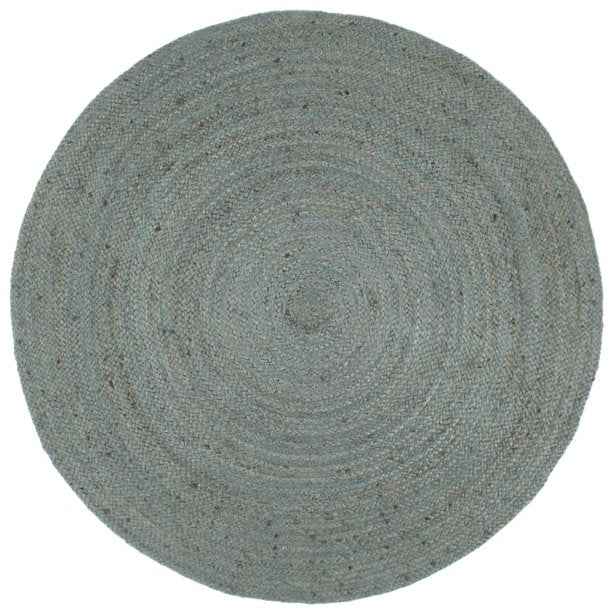 vidaXL Tapete artesanal em juta redondo 90 cm cinzento