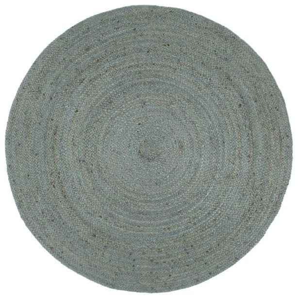 vidaXL Tapete artesanal em juta redondo 90 cm cinzento