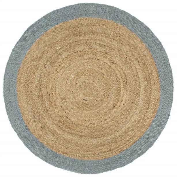 vidaXL Tapete artesanal em juta com rebordo cinzento 90 cm