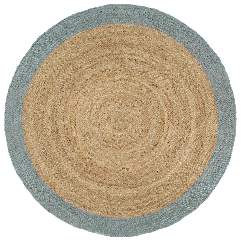 vidaXL Tapete artesanal em juta com rebordo cinzento 90 cm