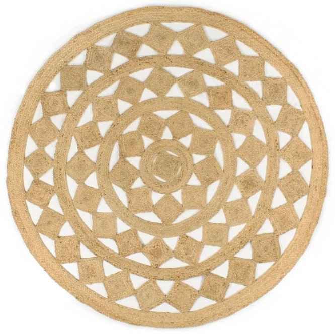 vidaXL Tapete artesanal em juta trançada 90 cm