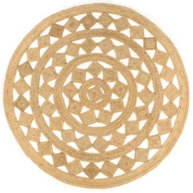 vidaXL Tapete artesanal em juta trançada 90 cm