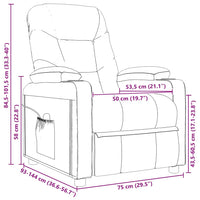 vidaXL Poltrona reclinável tecido preto