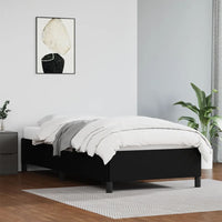 vidaXL Estrutura de cama de solteiro 90x190 cm couro artificial preto