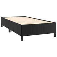 vidaXL Estrutura de cama de solteiro 90x190 cm couro artificial preto