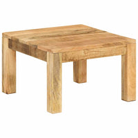 vidaXL Mesa de centro em madeira de mangueira maciça 80x80x40cm