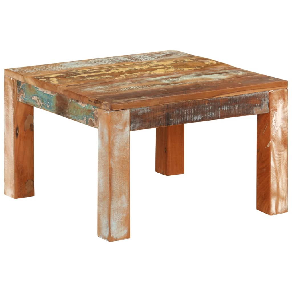 vidaXL Mesa de centro em madeira de mangueira maciça 80x80x40cm