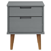 vidaXL Mesa de cabeceira MOLDE 40x35x48 cm pinho maciço cinza