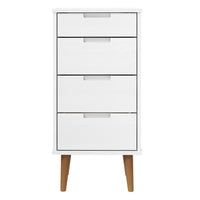 vidaXL Armário de gavetas MOLDE 40x35x82 cm pinho maciço branco