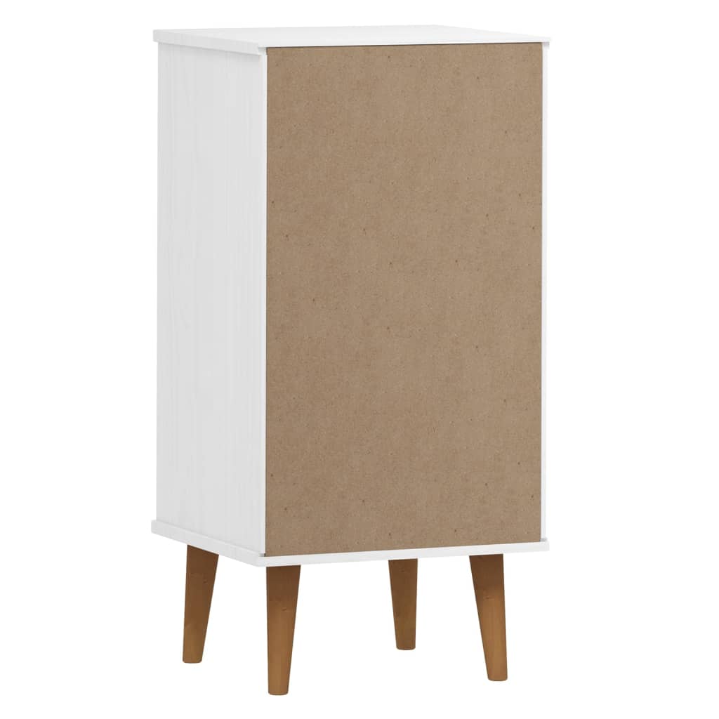 vidaXL Armário de gavetas MOLDE 40x35x82 cm pinho maciço branco