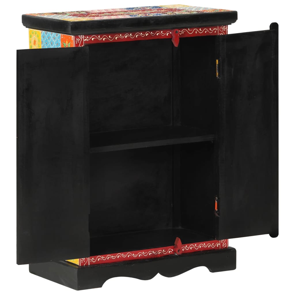 vidaXL Aparador pintado à mão com portas 53x30x75 cm mangueira maciça