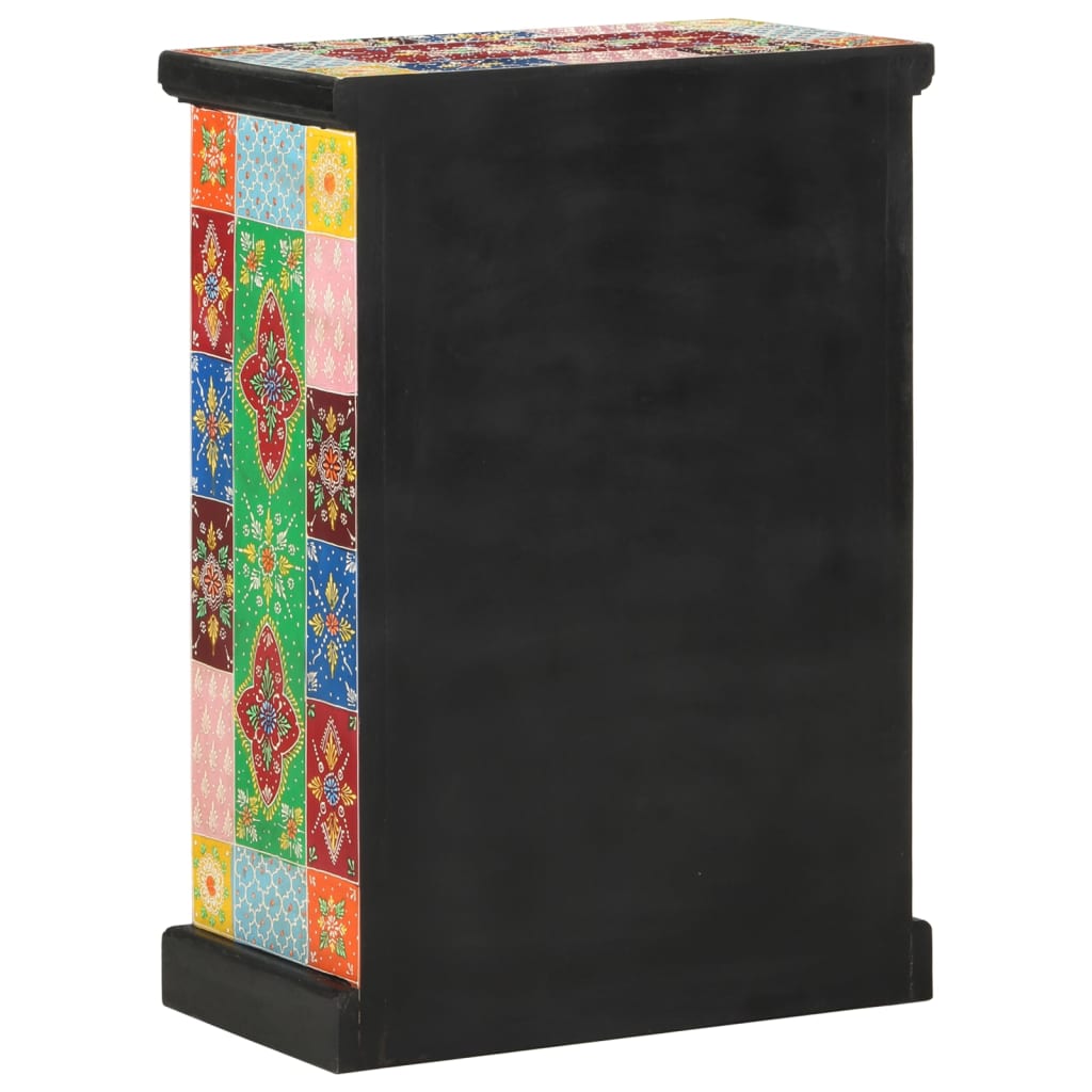 vidaXL Aparador pintado à mão com portas 53x30x75 cm mangueira maciça