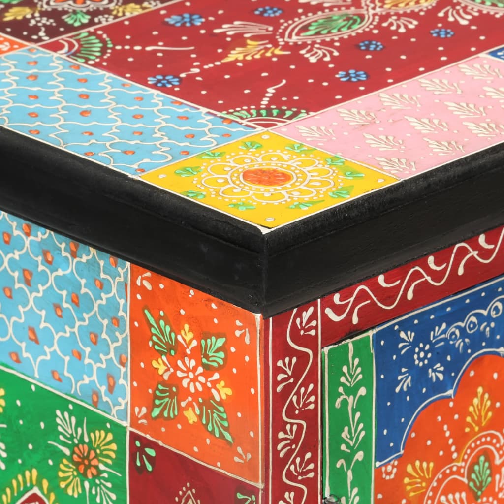 vidaXL Aparador pintado à mão com portas 53x30x75 cm mangueira maciça