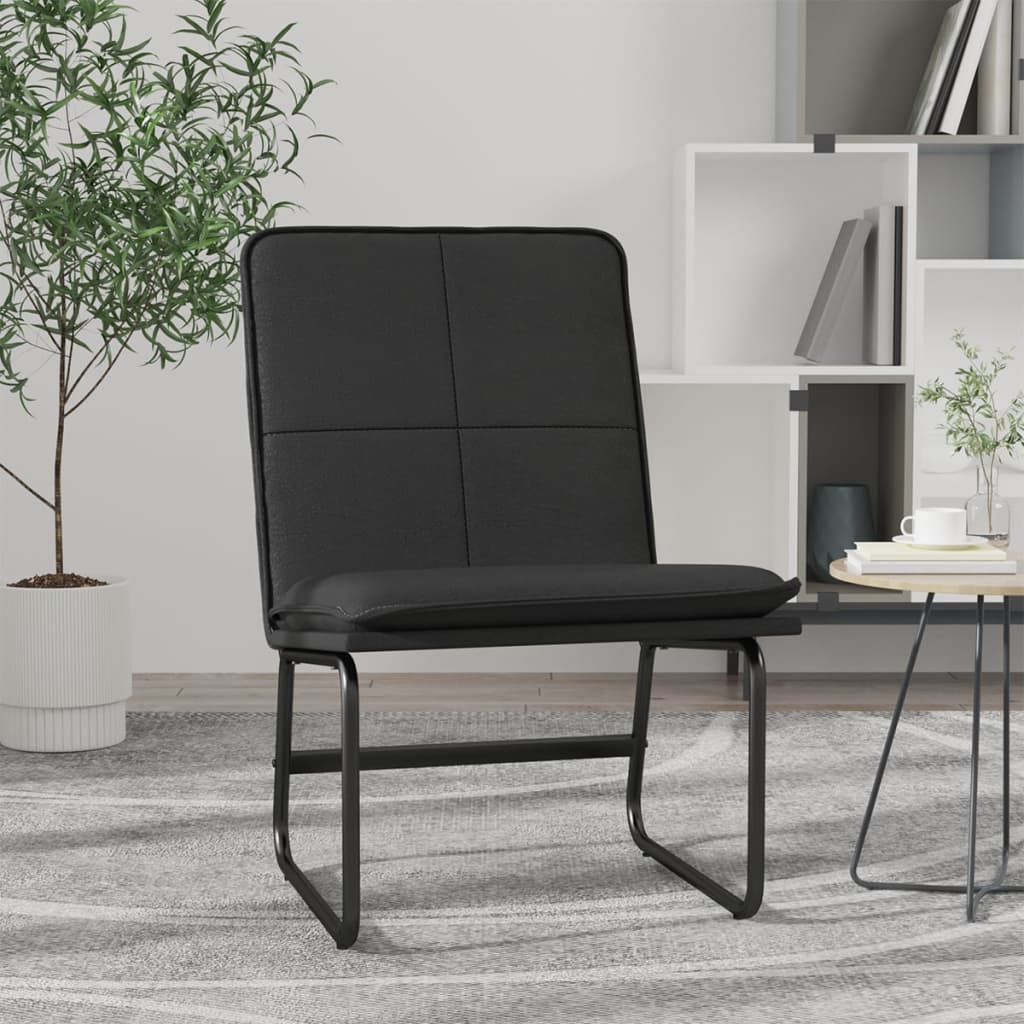 vidaXL Cadeira lounge 54x75x76 cm couro artificial preto