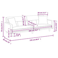 vidaXL Sofá-cama com almofadões tecido preto