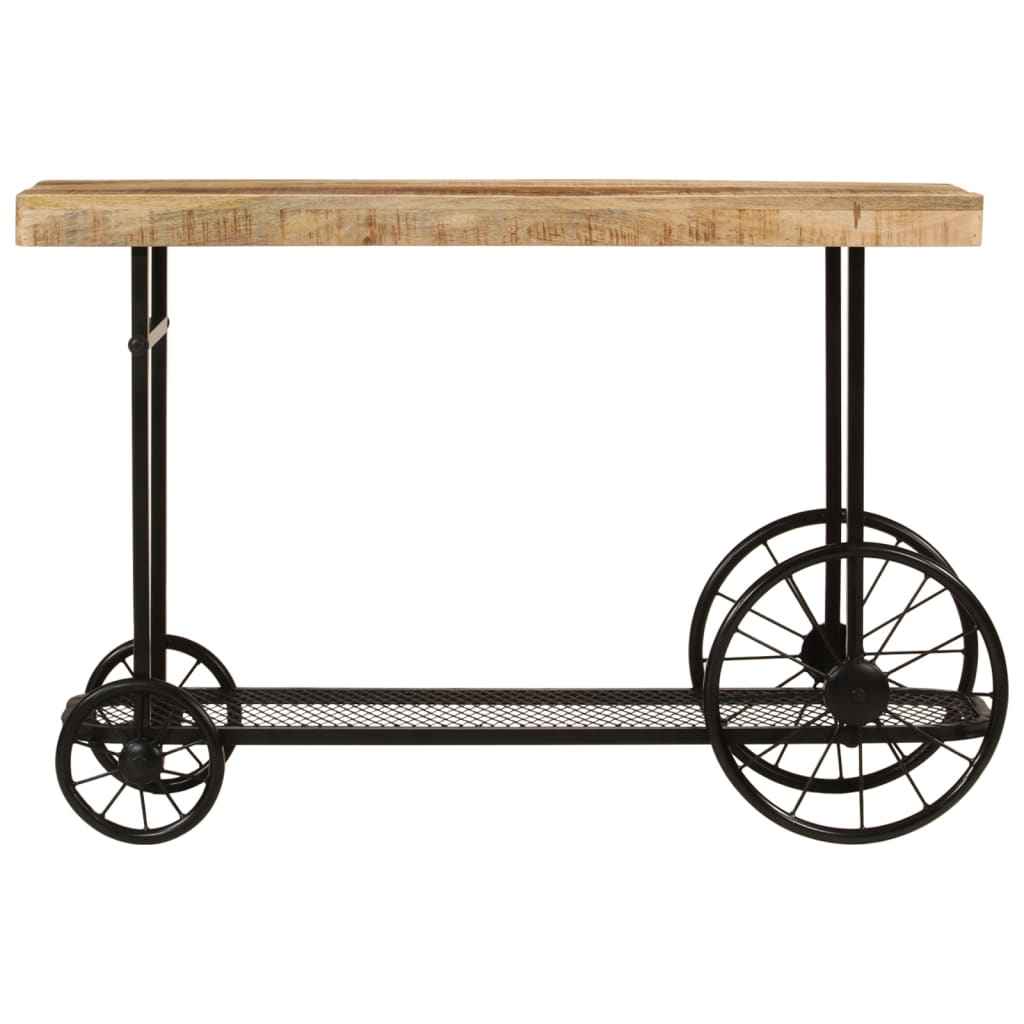 vidaXL Armário consola 112x36x76cm madeira de mangueira maciça e ferro
