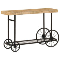vidaXL Armário consola 112x36x76cm madeira de mangueira maciça e ferro