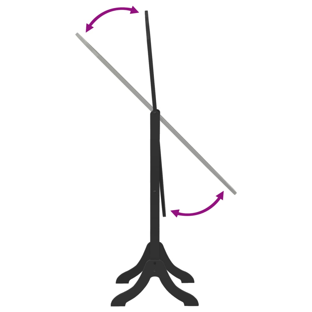 vidaXL Espelho de pé 45,5x47,5x160 cm derivados de madeira preto