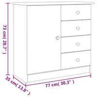 vidaXL Aparador ALTA 77x35x73 cm madeira de pinho maciça branco