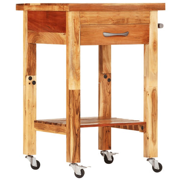vidaXL Carrinho de cozinha 58x58x89 cm madeira de acácia maciça