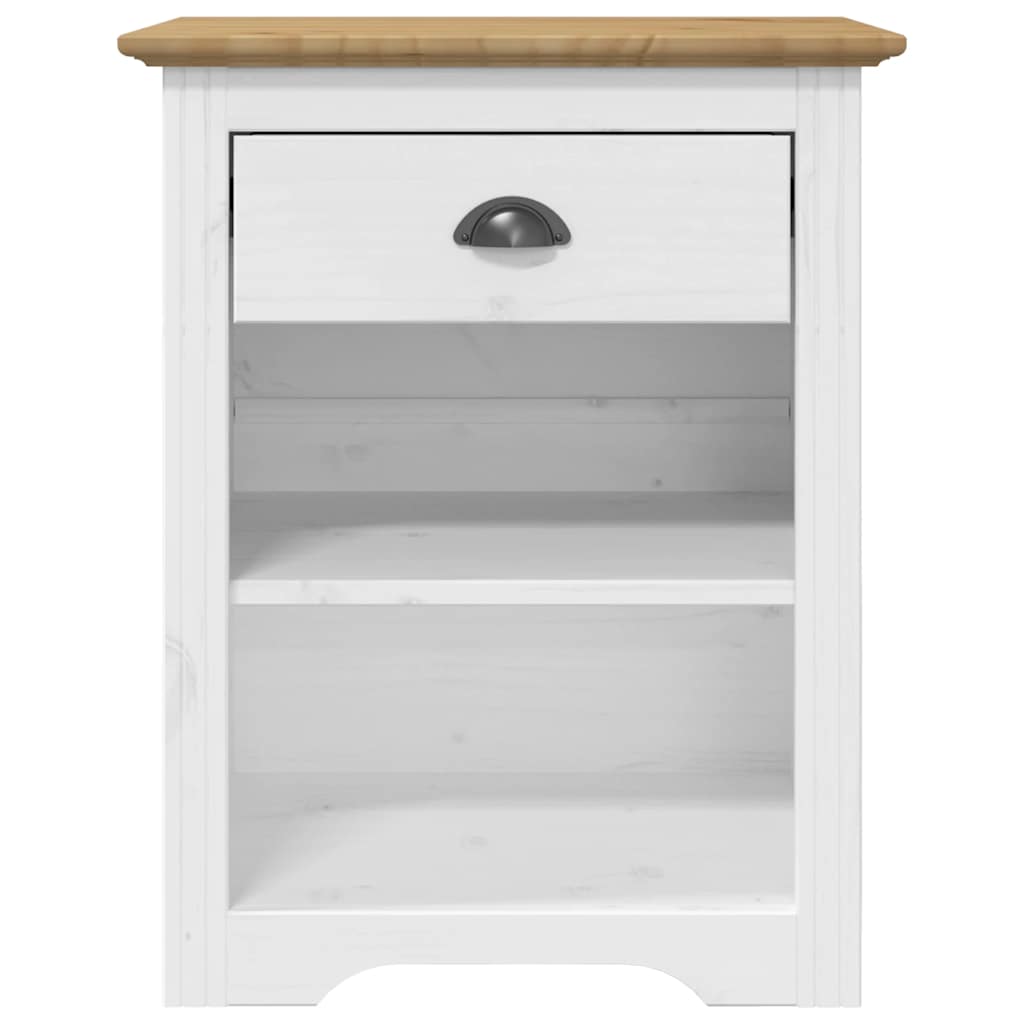 vidaXL Mesa de cabeceira BODO 53x38,5x67 cm pinho maciço castanho