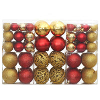 vidaXL Conjunto de bolas de natal 100 pcs 3/4/6 cm dourado