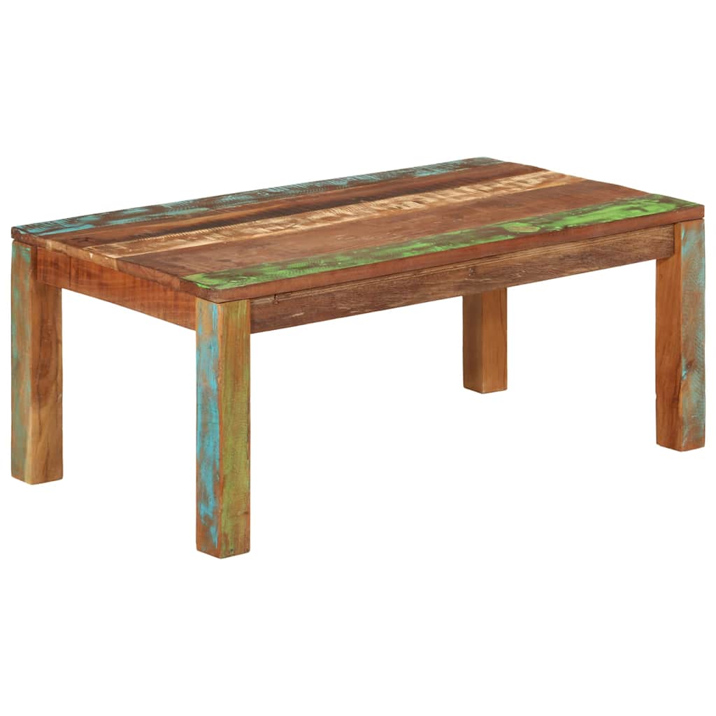 vidaXL Mesa de centro em madeira de mangueira maciça 80x80x40cm