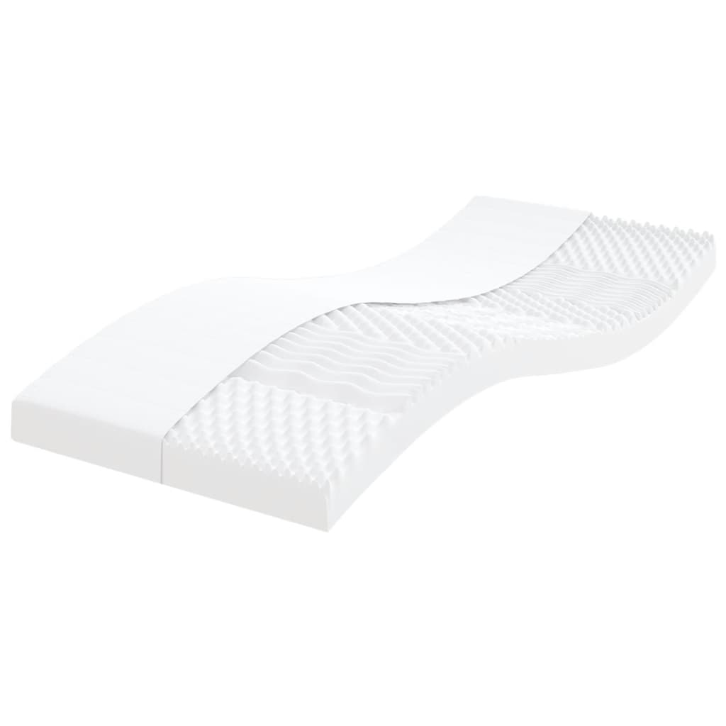 vidaXL Colchão de espuma branco 90x190 cm 7 zonas dureza 20 ILD