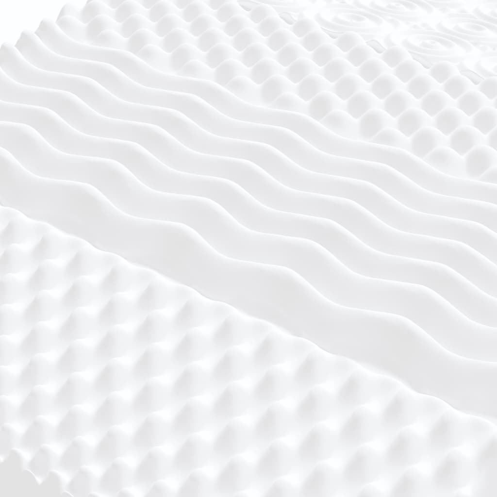 vidaXL Colchão de espuma branco 90x190 cm 7 zonas dureza 20 ILD