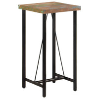 vidaXL Mesa de bar em madeira recuperada maciça 60x60x107 cm