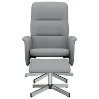 vidaXL Cadeira reclinável com banco p/ pés tecido cinzento-claro