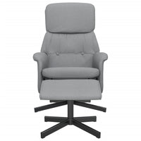 vidaXL Cadeira reclinável com banco p/ pés tecido cinzento-claro
