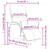 vidaXL Cadeira massagens reclinável c/apoio pés couro artificial preto