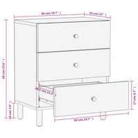 vidaXL Mesa de cabeceira 50x33x60 cm madeira de mangueira maciça preto
