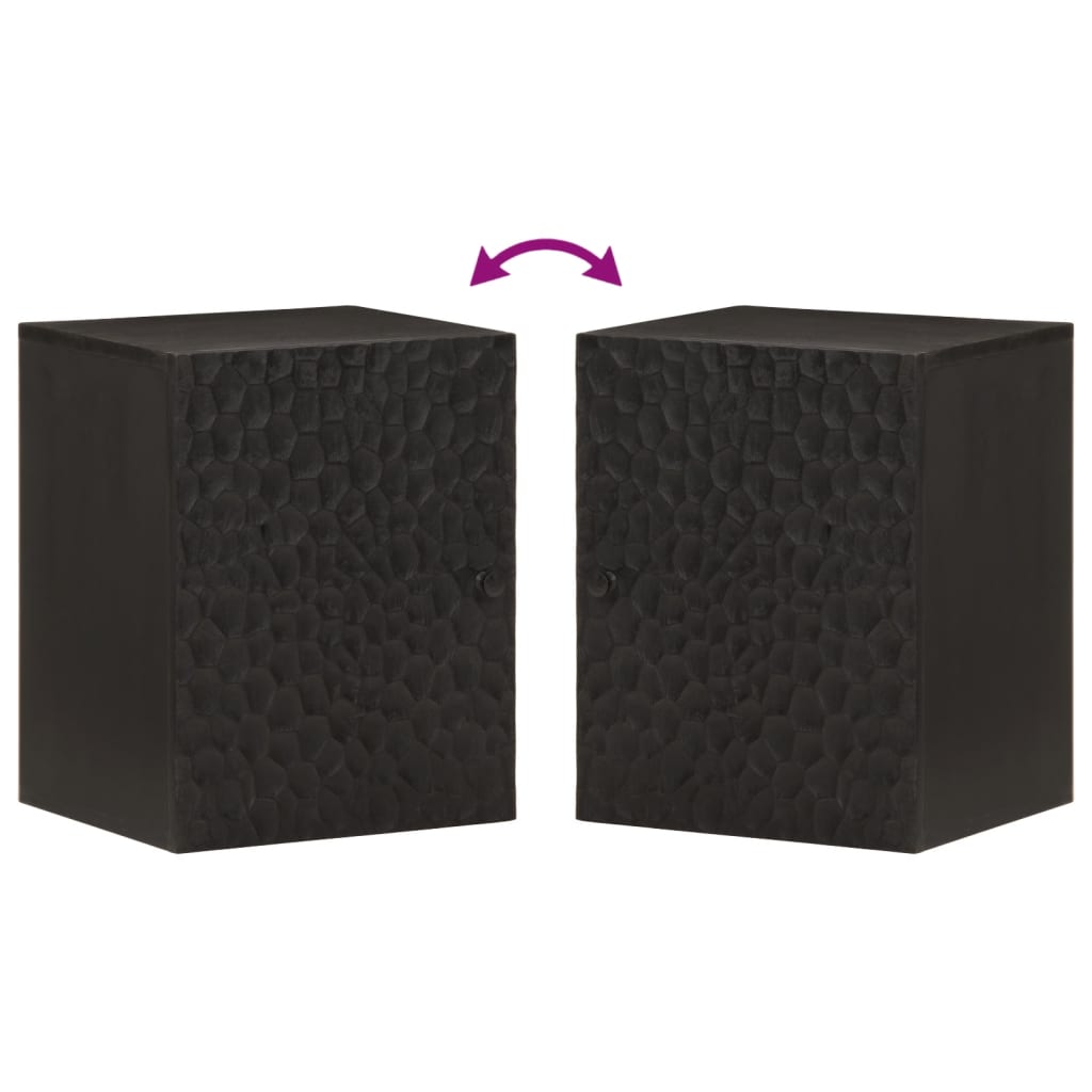 vidaXL Armário de parede para WC 38x33x48 cm mangueira maciça preto