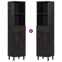 vidaXL Armário de casa de banho 38x33x160 cm mangueira maciça preto