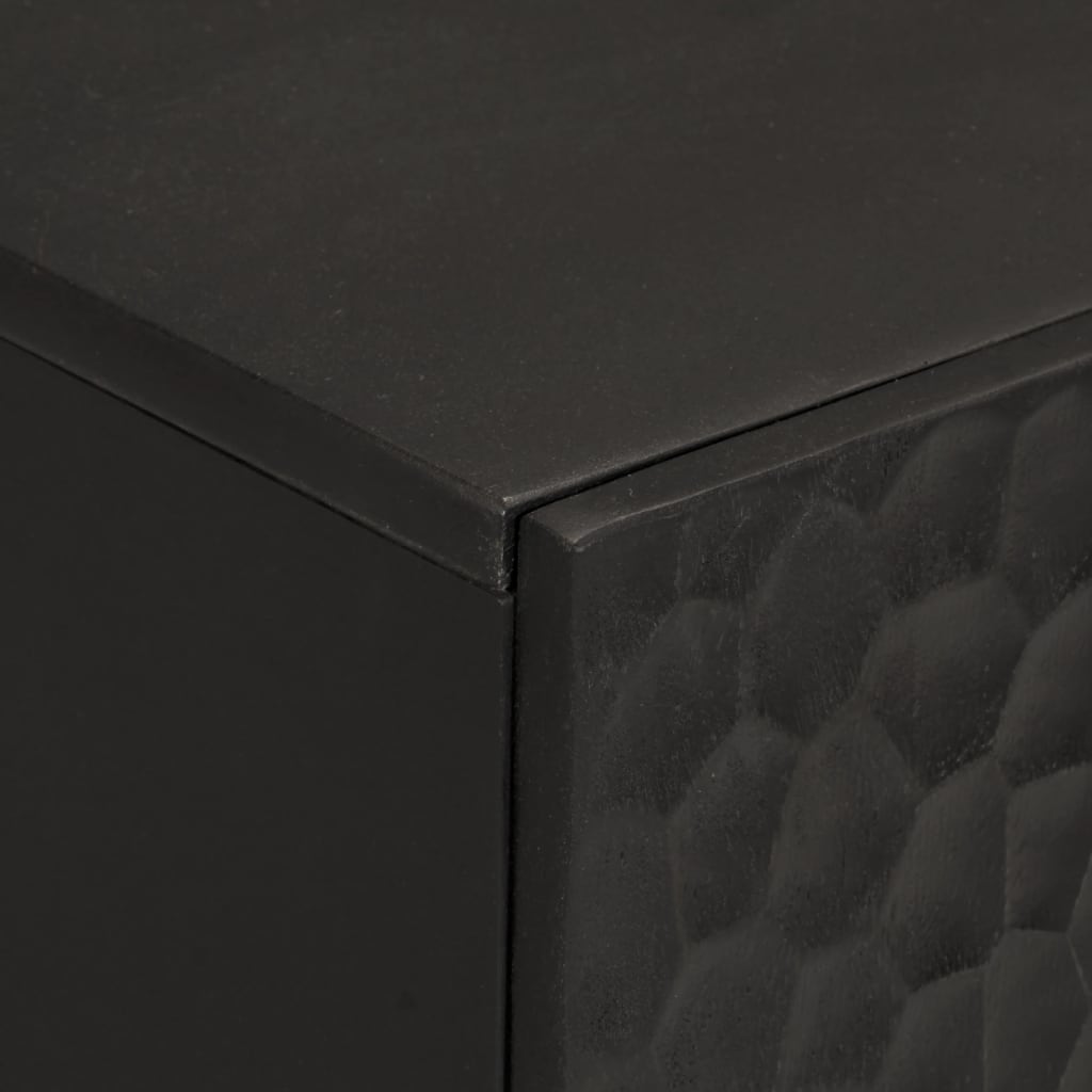 vidaXL Móvel de apoio 90x33x75 cm madeira de mangueira maciça preto