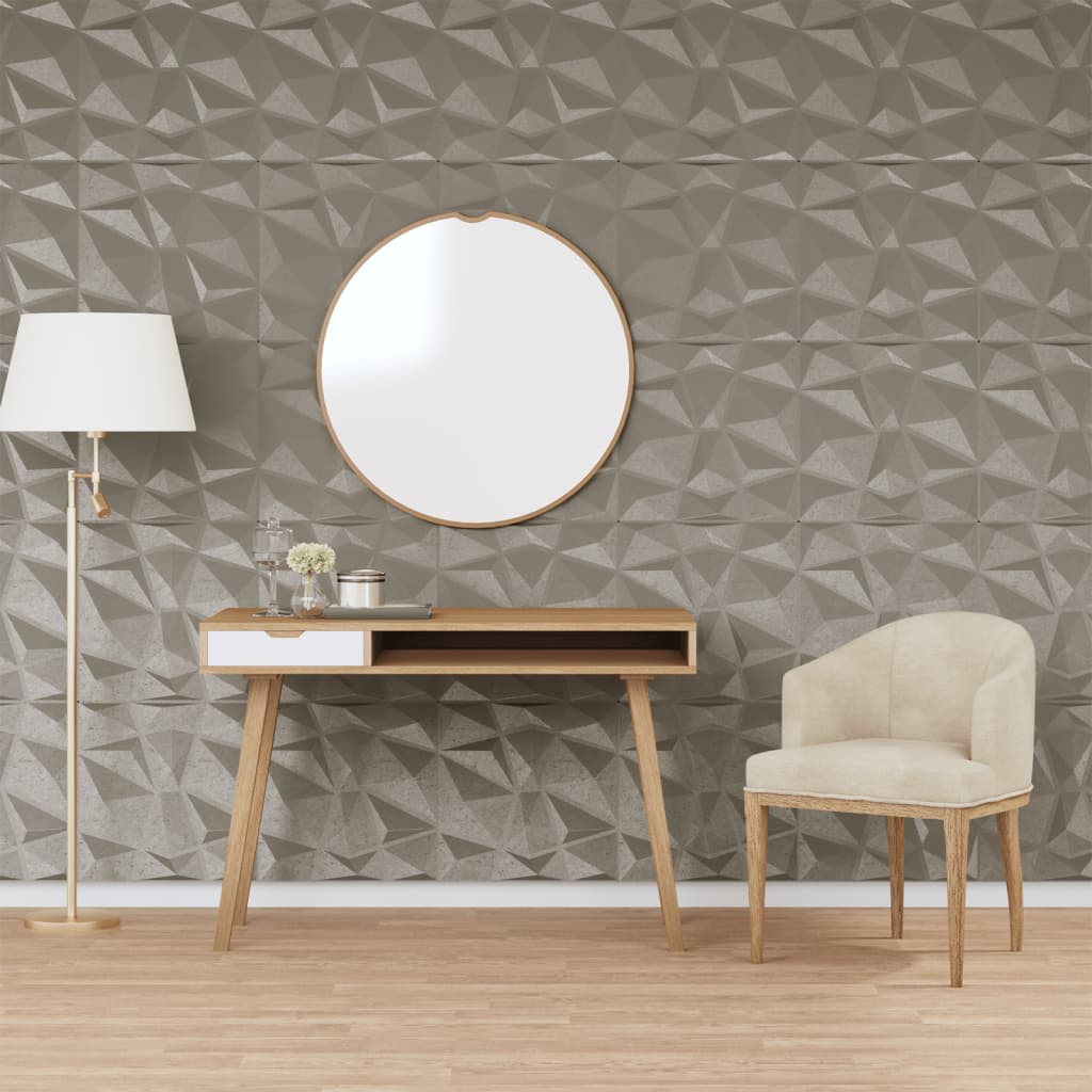 vidaXL Painéis de parede 3D 24 pcs 50x50 cm 6 m² branco diamante