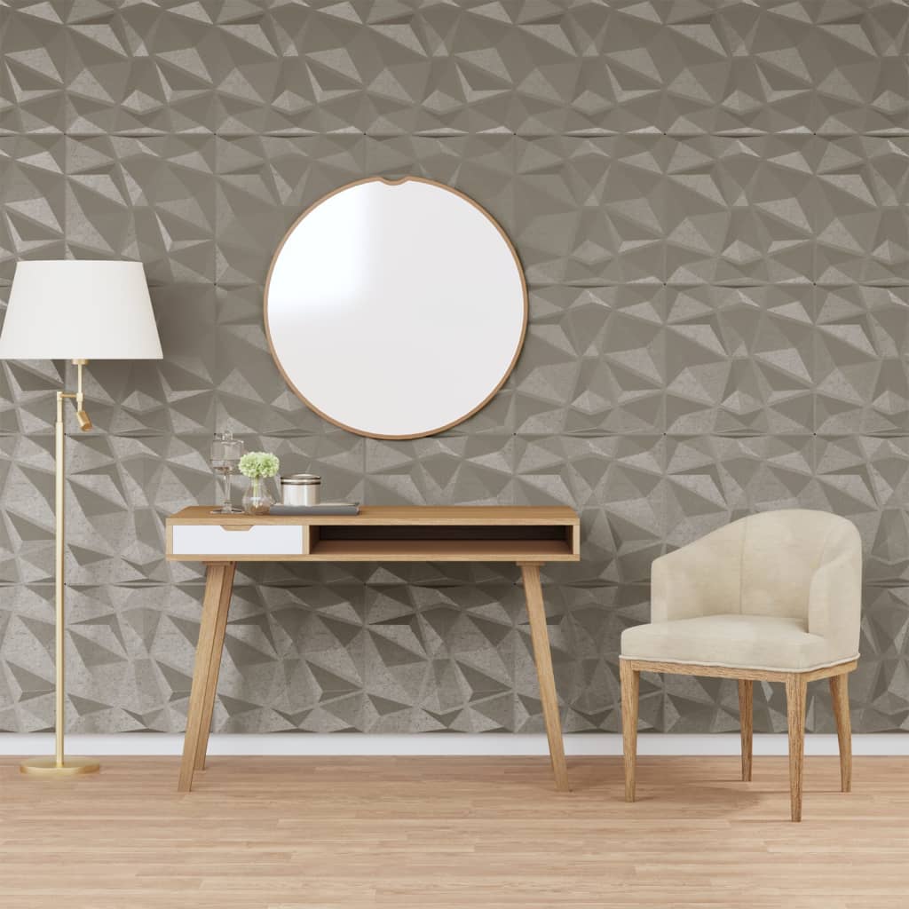 vidaXL Painéis de parede 3D 24 pcs 50x50 cm 6 m² branco diamante
