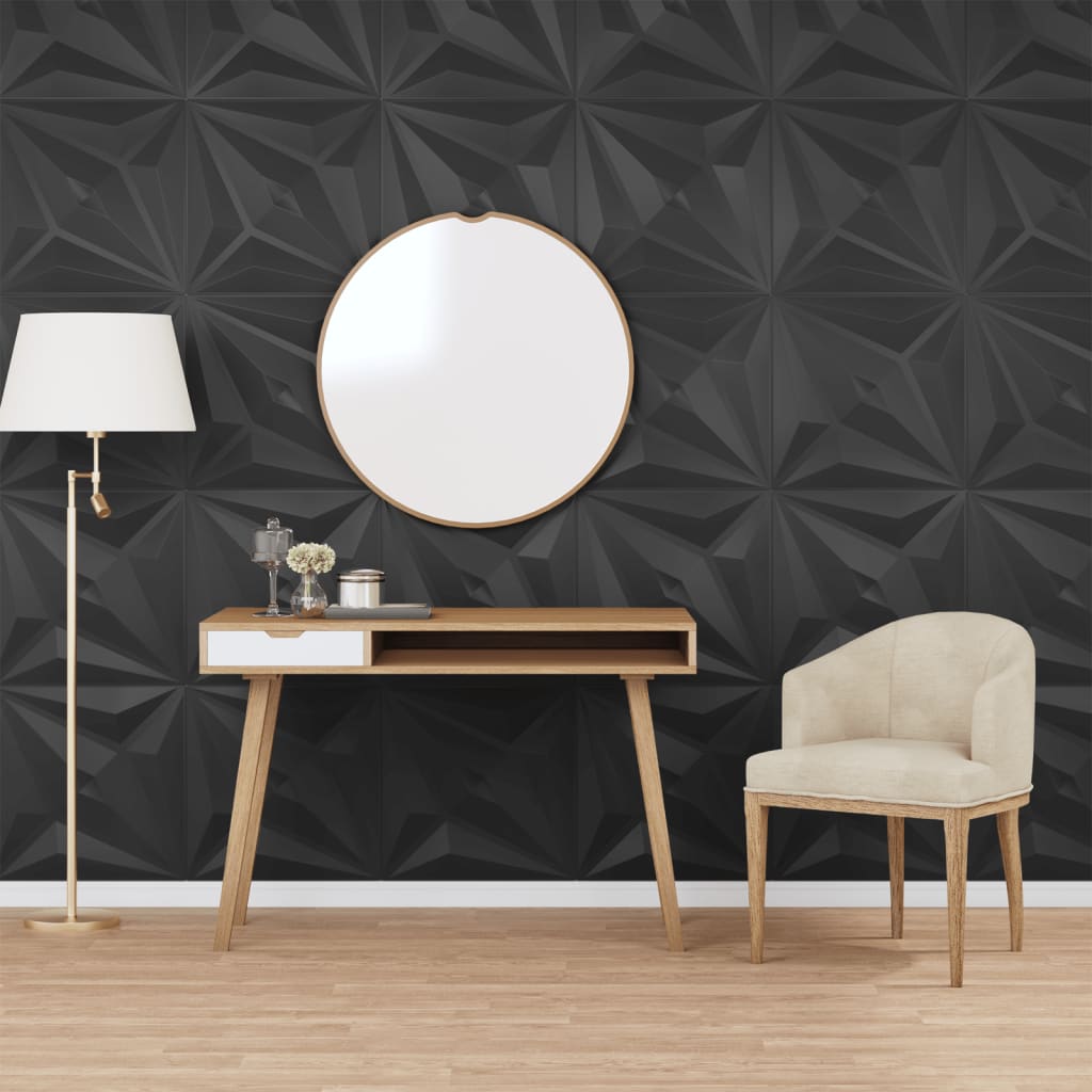 vidaXL Painéis de parede 3D 24 pcs 50x50 cm 6 m² branco diamante