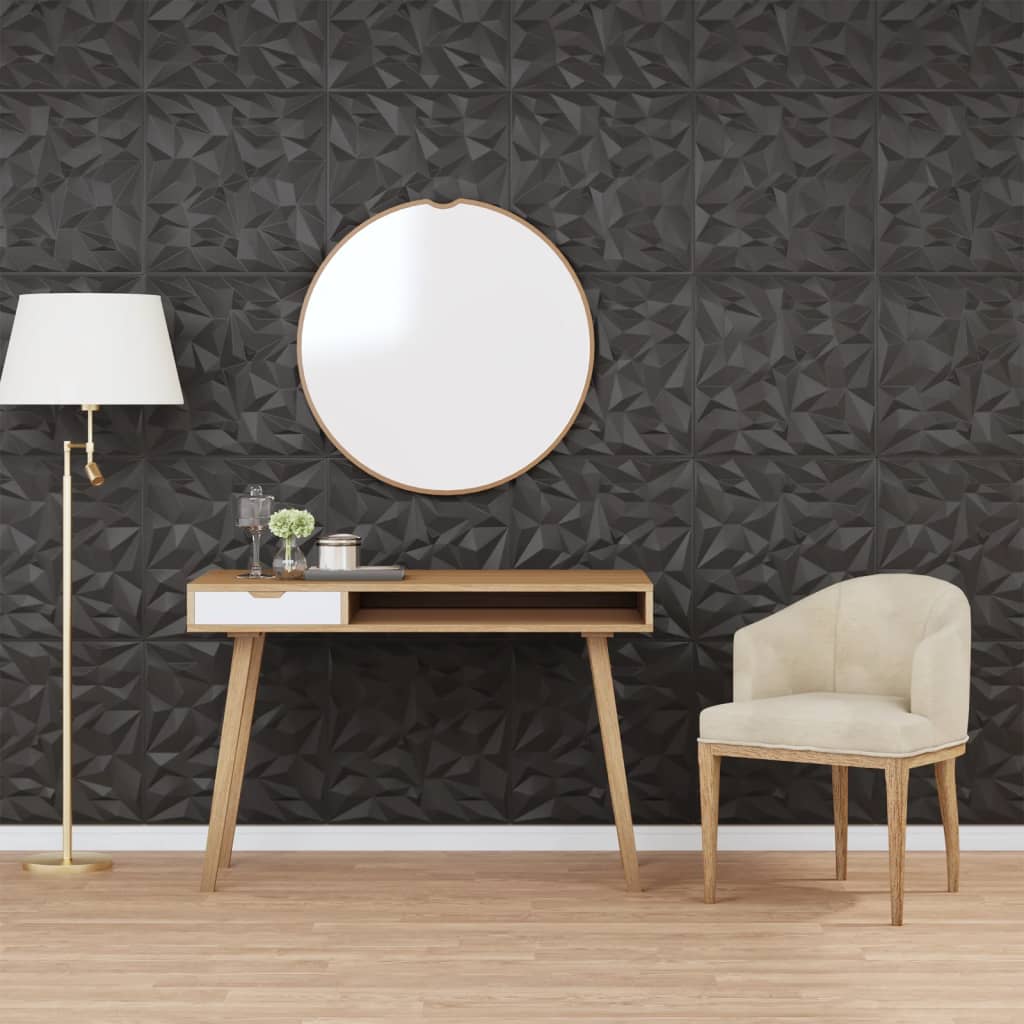vidaXL Painéis de parede 3D 24 pcs 50x50 cm 6 m² branco diamante