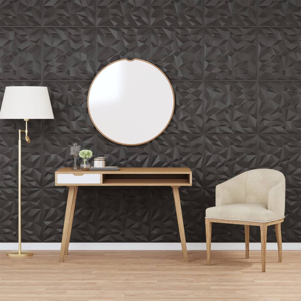 vidaXL Painéis de parede 3D 24 pcs 50x50 cm 6 m² branco diamante