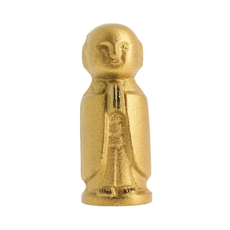 Estátua Jizo protetor em ferro fundido - dourado