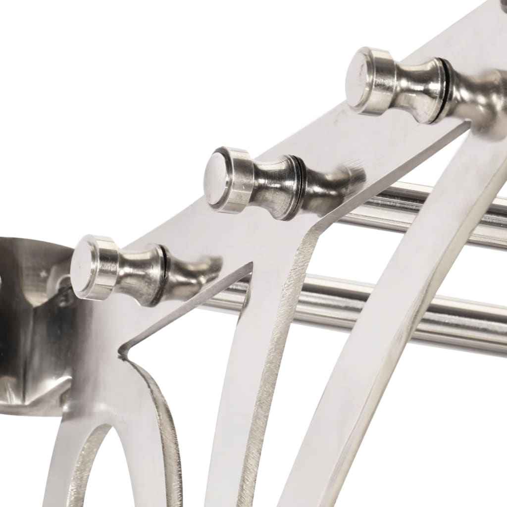 vidaXL Suporte de parede para malas com ganchos e espelho alumínio