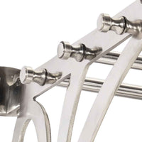 vidaXL Suporte de parede para malas com ganchos e espelho alumínio