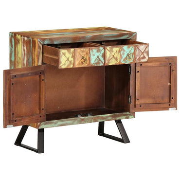 vidaXL Armário gavetas 70x35x70 cm madeira recuperada maciça multicor