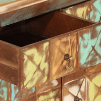 vidaXL Armário gavetas 70x35x70 cm madeira recuperada maciça multicor