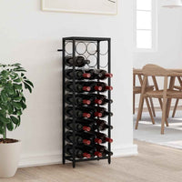 vidaXL Garrafeira, suporte de metal para 45 garrafas de vinho
