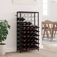vidaXL Garrafeira, suporte de metal para 45 garrafas de vinho