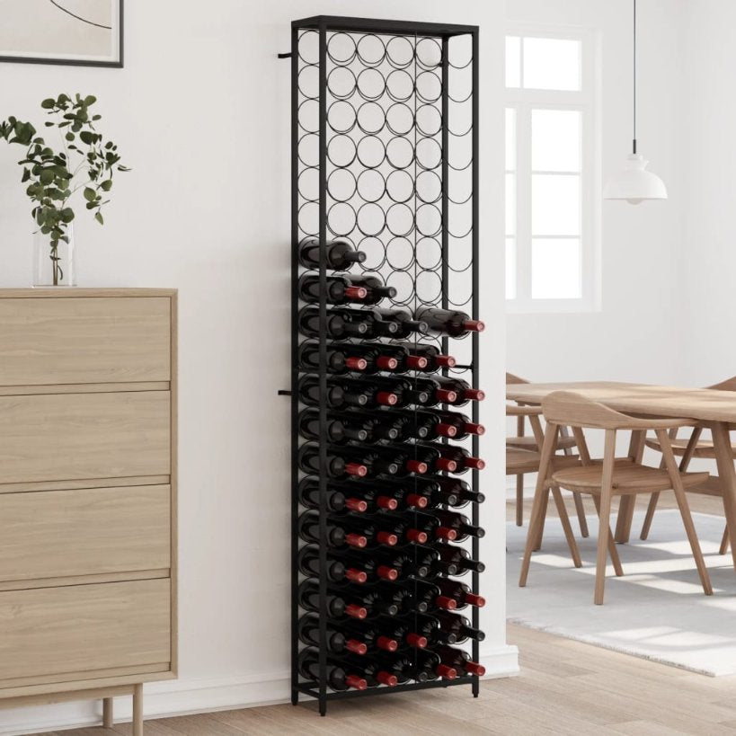 vidaXL Garrafeira, suporte de metal para 45 garrafas de vinho